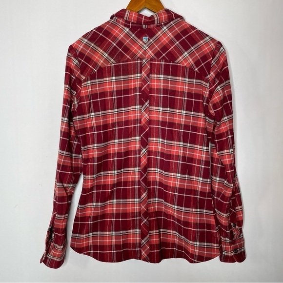 Kuhl Alina Plaid Flannel Shirt Red Spice Size Medium - Picture 4 of 7